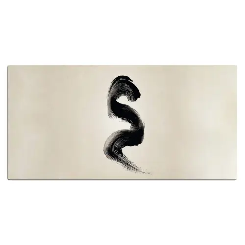 Penseelstreek - Zwart - Minimalistisch Muismat XXL klein -3d_leeg