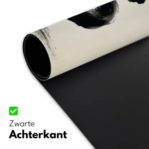Penseelstreek - Zwart - Minimalistisch Muismat XXL klein -sfeer2