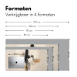 Penseelstreken - Ruw - Abstract - Beige Muismat XXL klein -sfeer5