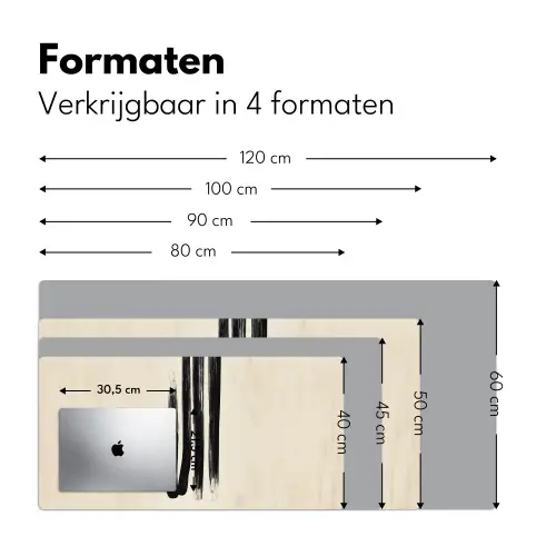 Penseelstreken - Verticaal - Zwart Muismat XXL klein -sfeer5