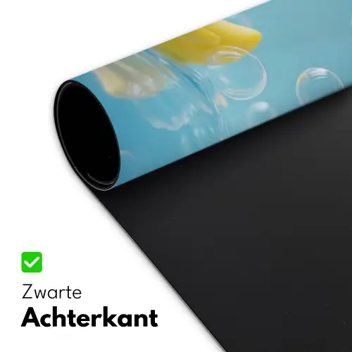 Bubbels - Badeend - Geel Muismat XXL klein -sfeer2