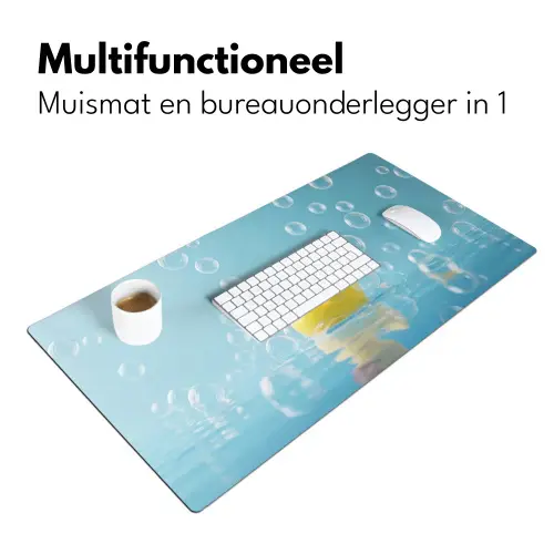 Bubbels - Badeend - Geel Muismat XXL klein -sfeer4