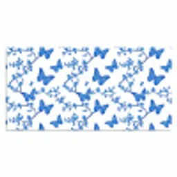 Vlinder - Bloemen - Blauw Muismat XXL klein 681 -3d_leeg