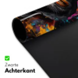 Kat - Jas - Graffiti - Bril - Zwart Muismat XXL klein -sfeer2