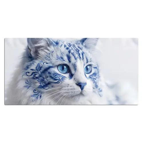 Kat - Patroon - Blauw Muismat XXL klein -3d_leeg
