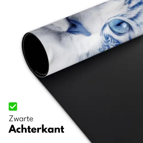 Kat - Patroon - Blauw Muismat XXL klein -sfeer2