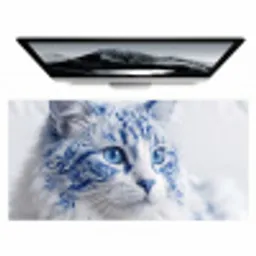 Kat - Patroon - Blauw Muismat XXL klein -zzz3d