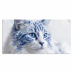 Kat - Patroon - Blauw Muismat XXL klein -3d_leeg