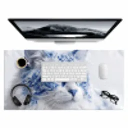 Kat - Patroon - Blauw Muismat XXL klein -3d