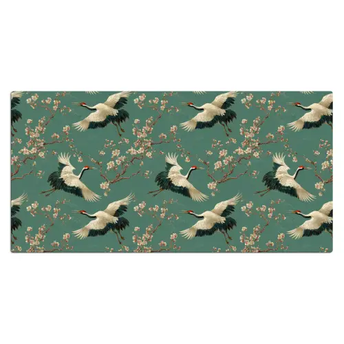 Kersenbloesem - Kraamvogels - Groen Muismat XXL klein 681 -3d_leeg