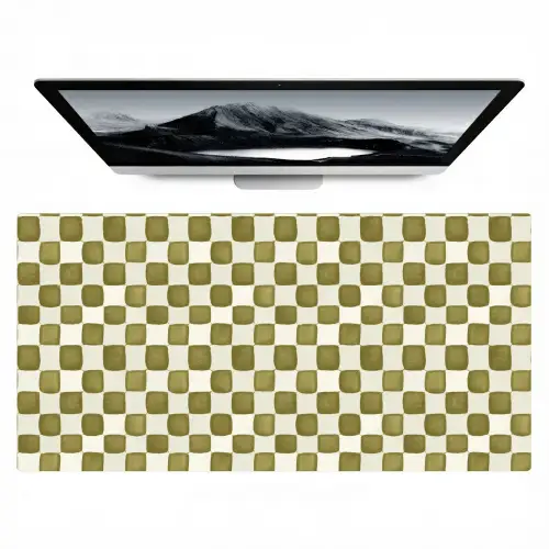 Schaak - Patroon - Groen Muismat XXL klein 681 -zzz3d