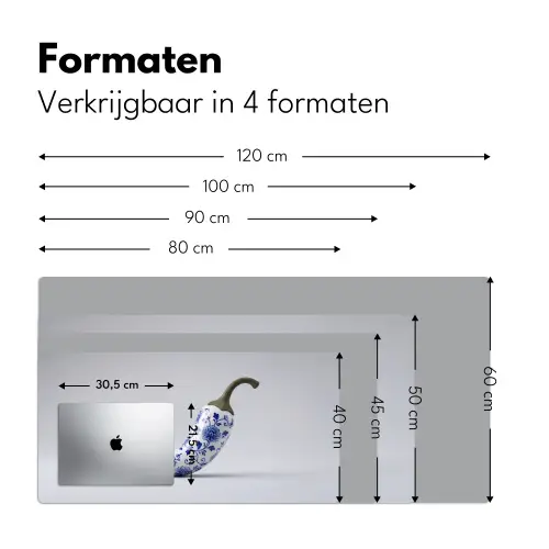 Chilipeper - Keramiek - Blauw Muismat XXL klein -sfeer5