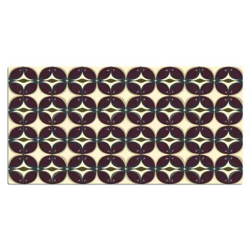 Cirkel - Retro - Kleurrijk Muismat XXL klein 681 -3d_leeg