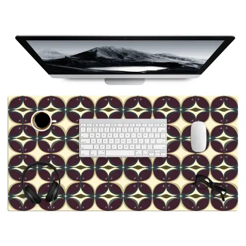 Cirkel - Retro - Kleurrijk Muismat XXL klein 681 -3d