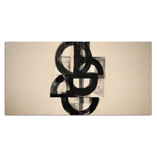 Cirkels - Lijnen - Vormen - Zwart Muismat XXL klein -3d_leeg