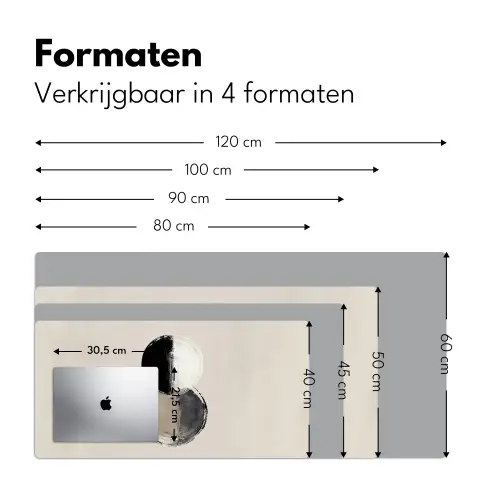Cirkels - Strepen - Minimalistisch - Zwart Muismat XXL klein -sfeer5