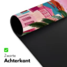 Stad - Roze - Palmbomen Muismat XXL klein -sfeer2