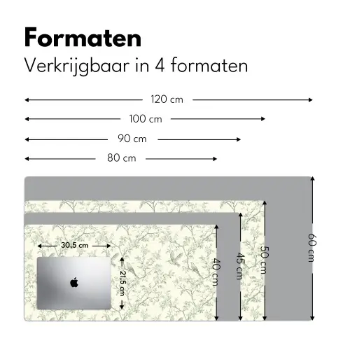 Klassiek - Vogels - Groen Muismat XXL klein 681 -sfeer5
