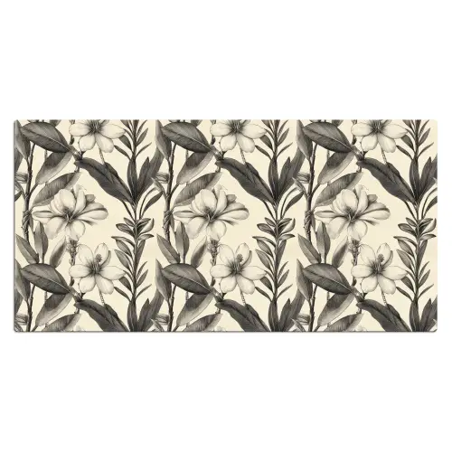 Klassiek - Botanisch - Zwart - Beige Muismat XXL klein 681 -3d_leeg