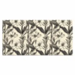 Klassiek - Botanisch - Zwart - Beige Muismat XXL klein 681 -3d_leeg