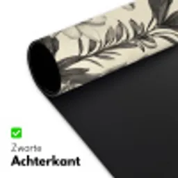 Klassiek - Botanisch - Zwart - Beige Muismat XXL klein 681 -sfeer2
