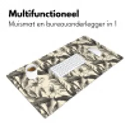 Klassiek - Botanisch - Zwart - Beige Muismat XXL klein 681 -sfeer4
