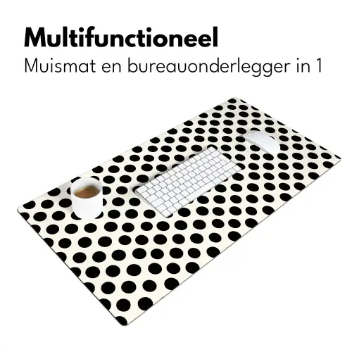 Klassiek - Stippen - Zwart Muismat XXL klein 681 -sfeer4