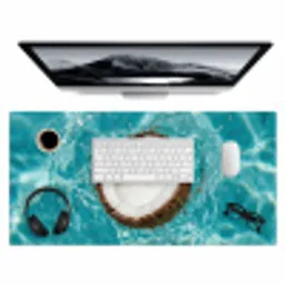 Kokosnoot - Water - Wit Muismat XXL klein -3d