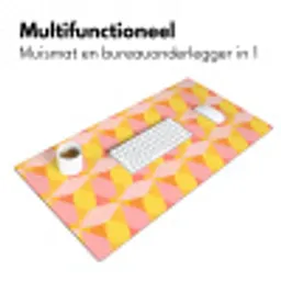 Kleurrijk - Ruitpatroon - Bladvormen Muismat XXL klein 681 -sfeer4