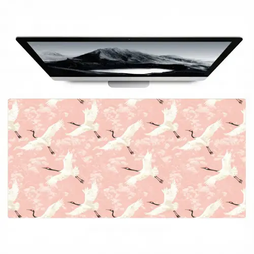 Kraanvogels - Bloesem - Roze Muismat XXL klein 681 -zzz3d