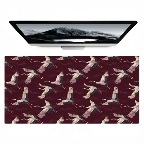 Kraanvogels - Klassiek - Bordeaux Muismat XXL klein 681 -zzz3d