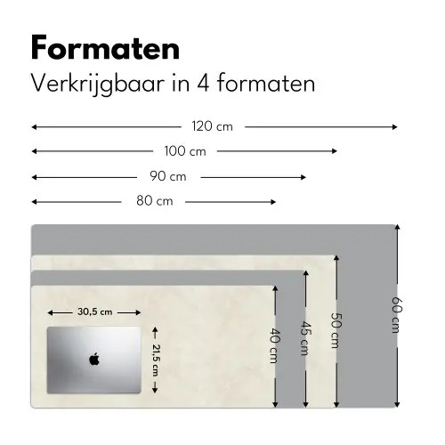 Crème - Egaal - Beton Muismat XXL klein 681 -sfeer5