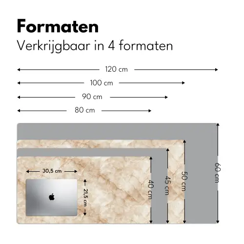 Kristalstructuur - Bruin - Marmer Muismat XXL klein 681 -sfeer5