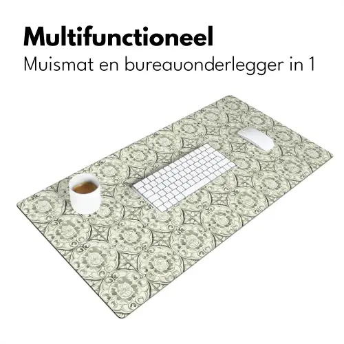 Krulornament - Tegel - Groen Muismat XXL klein 681 -sfeer4
