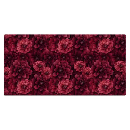 Dahlias - Bloemen - Rood Muismat XXL klein 681 -3d_leeg