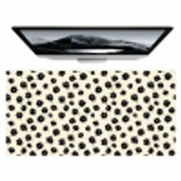 Madeliefjes - Grafisch - Zwart - Beige Muismat XXL klein 681 -zzz3d