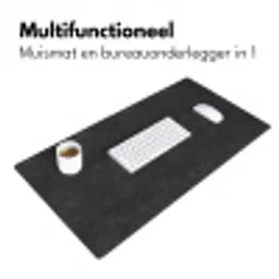 Donkergrijs - Asfaltstructuur - Ruw Muismat XXL klein 681 -sfeer4