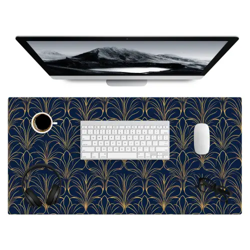 Deco - Waaier - Blauw Muismat XXL klein 681 -3d