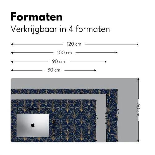 Deco - Waaier - Blauw Muismat XXL klein 681 -sfeer5