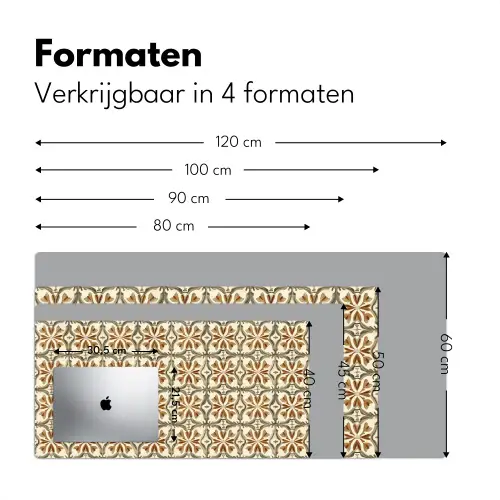 Siertegel - Patroon - Bruin Muismat XXL klein 681 -sfeer5