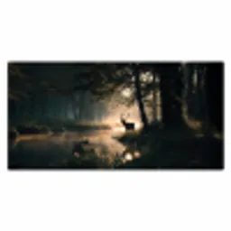 Hert - Bosbeek - Mystiek Muismat XXL klein -3d_leeg