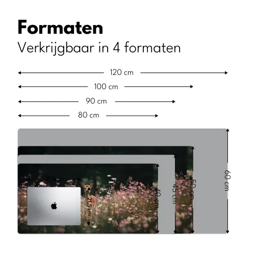 Hert - Wilde bloemen - Bos Muismat XXL klein -sfeer5