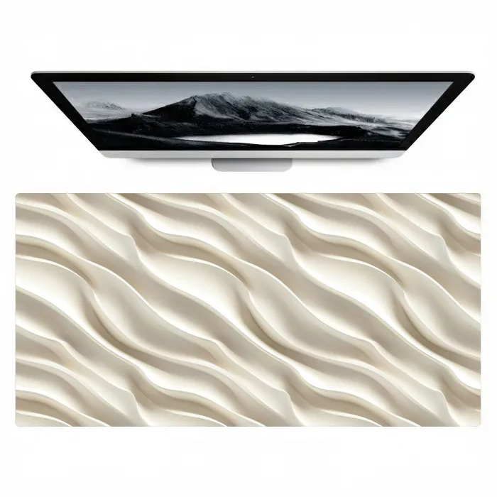 Diagonaal - Golven - Crème Muismat XXL klein 681 -zzz3d