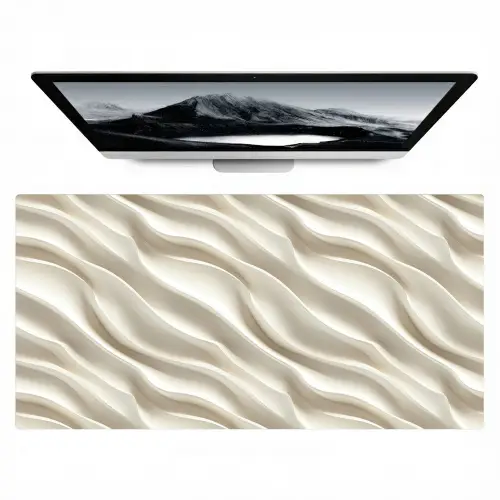 Diagonaal - Golven - Crème Muismat XXL klein 681 -zzz3d
