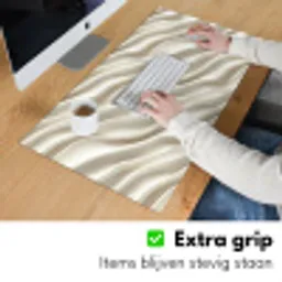 Diagonaal - Golven - Crème Muismat XXL klein 681 -sfeer3