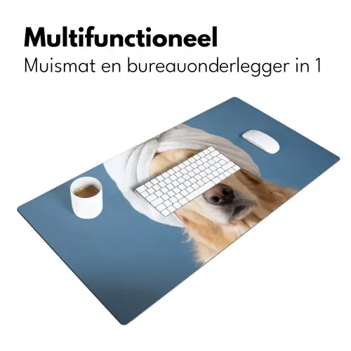 Hond - Badeend - Geel Muismat XXL klein -sfeer4