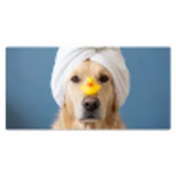 Hond - Badeend - Geel Muismat XXL klein -3d_leeg