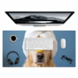 Hond - Badeend - Geel Muismat XXL klein -3d
