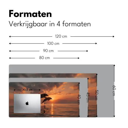 Dolfijnen - Zee - Realistisch Muismat XXL klein -sfeer5