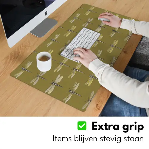 Libellen - Patroon - Groen Muismat XXL klein 681 -sfeer3